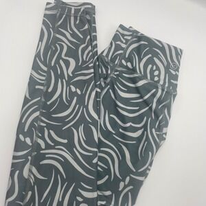 Gilly Hicks Hollister Leggings Womens Small Gray White Print Athletic Activewear